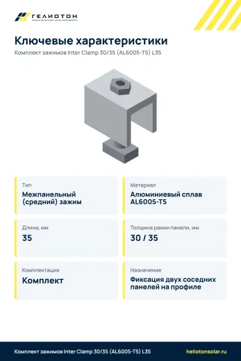 Комплект зажимов Inter Clamp 30/35 (AL6005-T5) L35