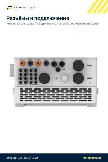 Гибридный инвертор Deye SUN-30K-SG01HP3-EU, 30 кВт, 3-фазный