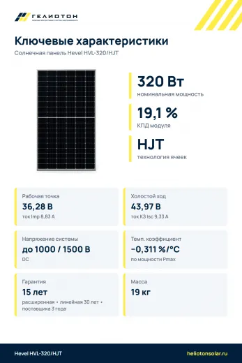 Солнечная панель Hevel HVL-320/HJT 320 Вт HJT